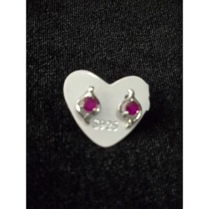 sterling silver‎ ruby earrings